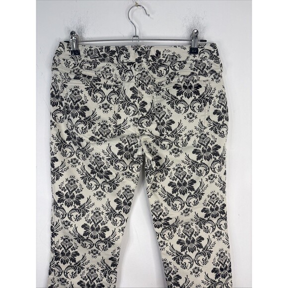 Free People Denim Jeans BlkWhite Floral Womens Size 27 Straight Boho Festival - Picture 7 of 13